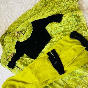 Black and Lime Green Traditional Outfit